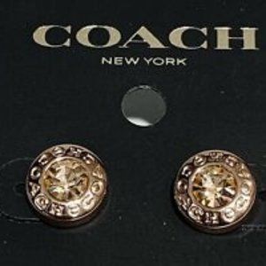 New Coach Rose Gold Open Circle Earrings